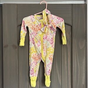 0-3 months Little Sleepies pretty posies with headband. Retired print